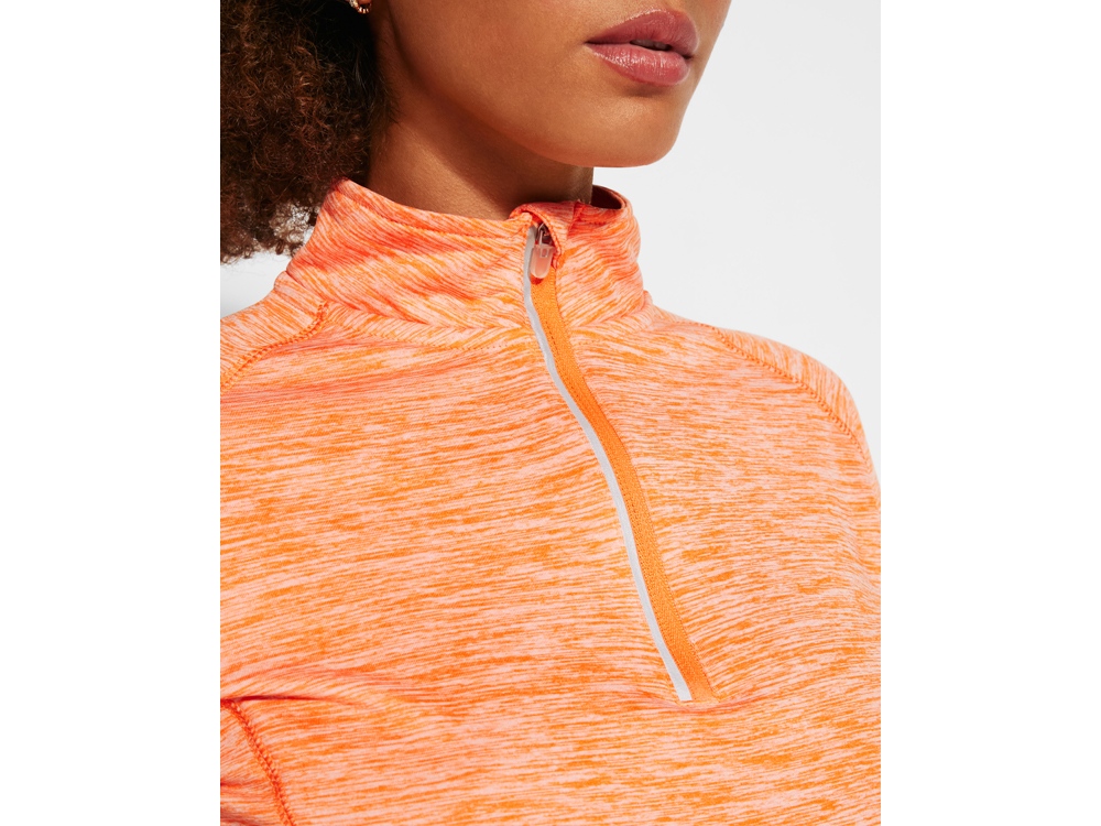 Толстовка с воротом на молнии женская Melbourne, меланжевый оранжевый-7