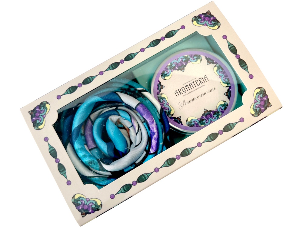 Набор: платок Каменный цветок и свеча Утонченность-1