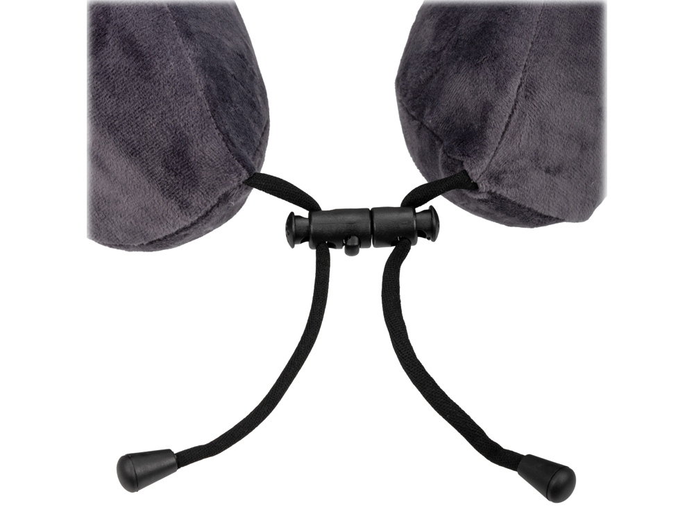 Подушка TORBER, дорожная, с эффектом памяти, тёмно-серая, полиэстер+спандекс-3