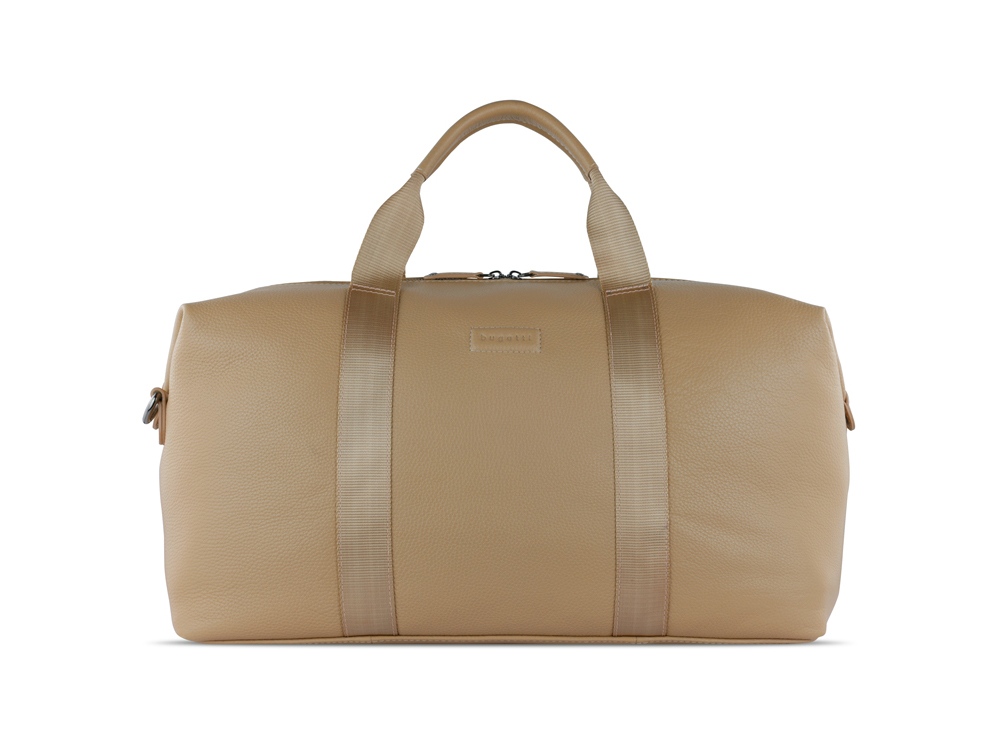 Сумка дорожная BUGATTI Elsa, песочного цвета, воловья кожа/полиэстер, 47х22х24 см-1