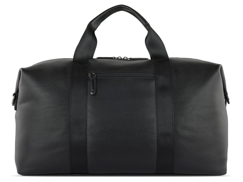 Сумка дорожная BUGATTI Elsa, чёрная, воловья кожа/полиэстер, 47х22х24 см-7