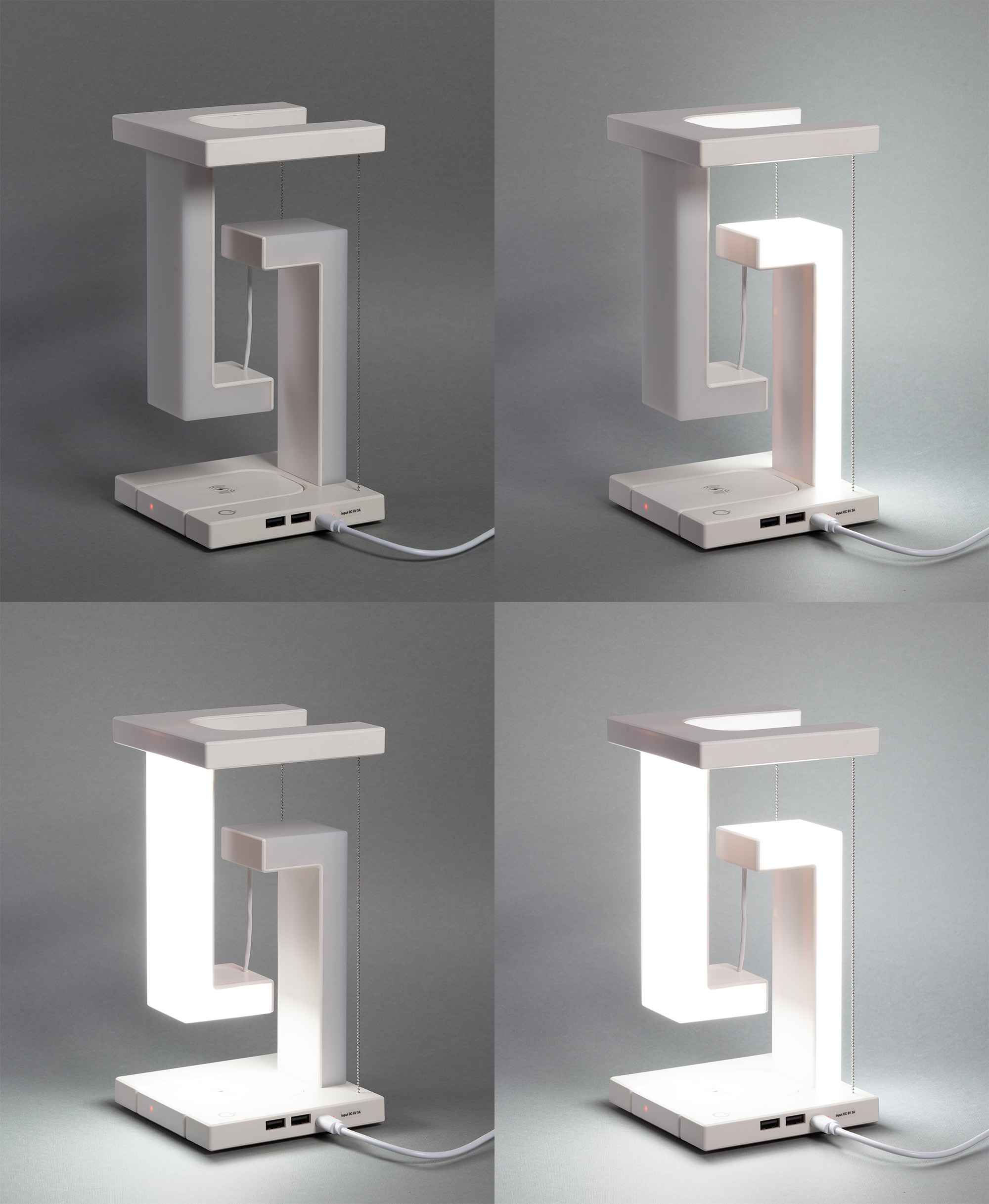 Левитирующая настольная лампа "Twin" с функцией беспроводной зарядки-2