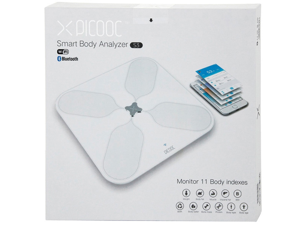 Умные диагностические весы с Wi-Fi Picooc S3 White V2 (6924917717346), белый-11