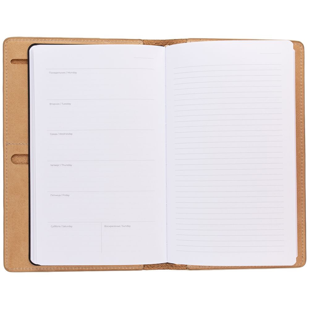 Еженедельник-портфолио Remini, недатированный, бежевый-3