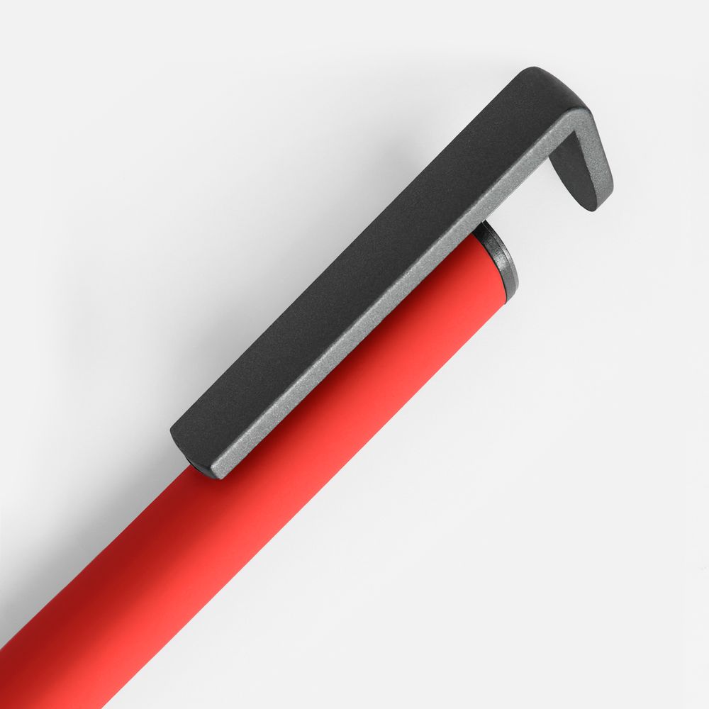 Ручка шариковая Standic с подставкой для телефона, красная-2