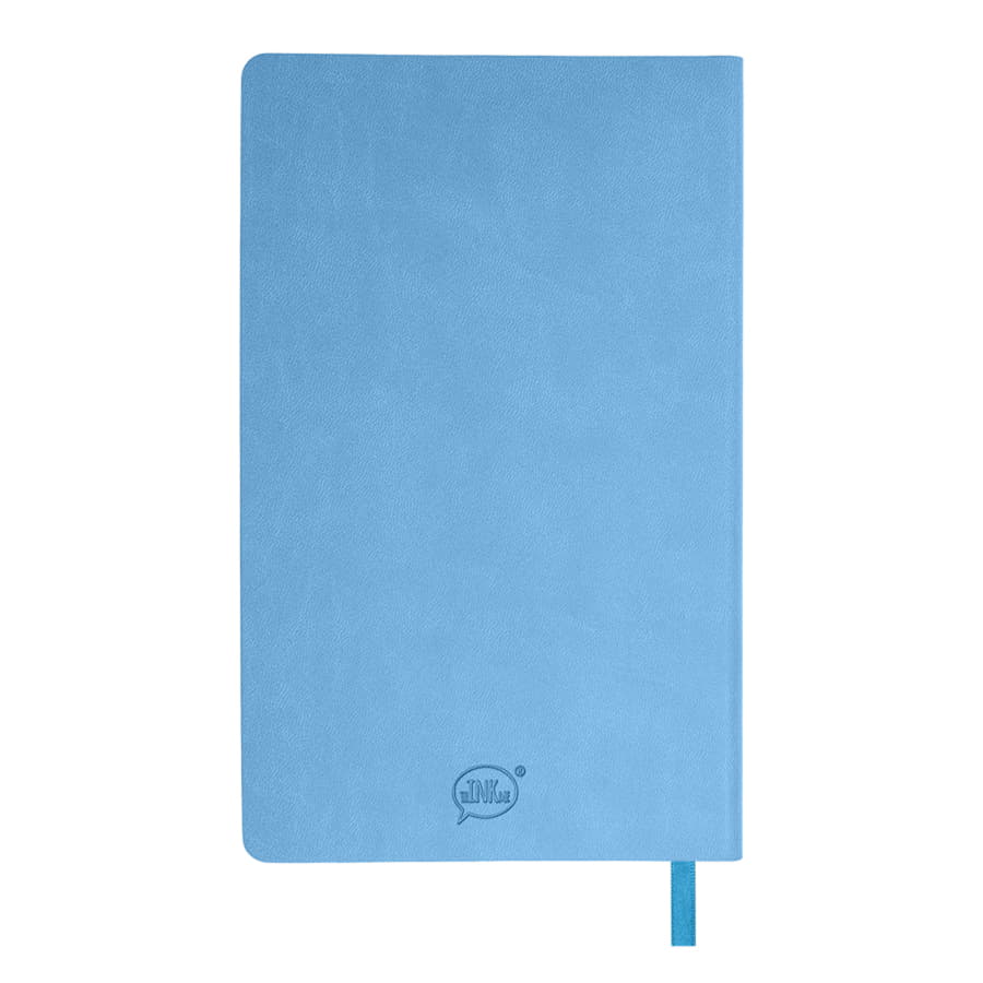 Бизнес-блокнот FUNKY А5, голубой, серый форзац, мягкая обложка,  в линейку, голубой, серый-2