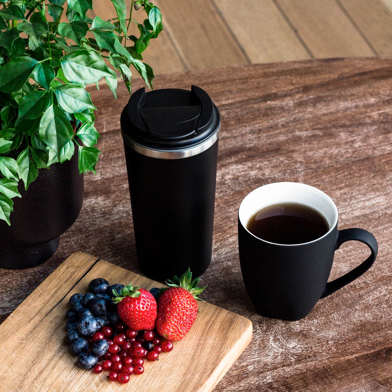 Термокружка вакуумная Палермо (Palermo), черная-6