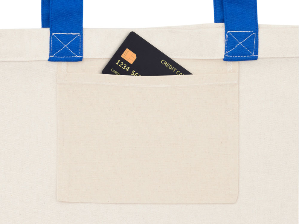 Сумка для шоппинга Cotton из переработанного хлопка 280 г, синий-4