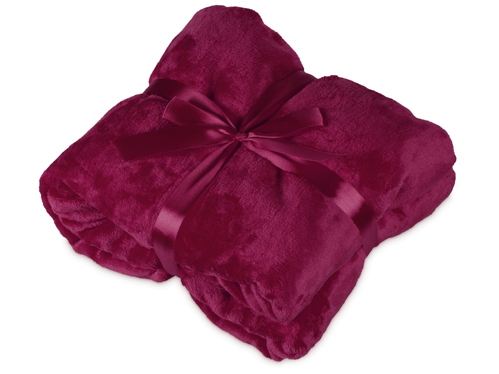 Подарочный набор с пледом, термокружкой и чаем, бордовый-2