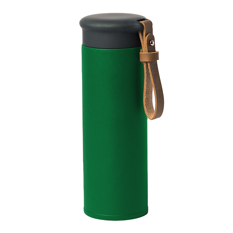 Термос вакуумный STRIPE, 450 мл, зеленый, черный-0