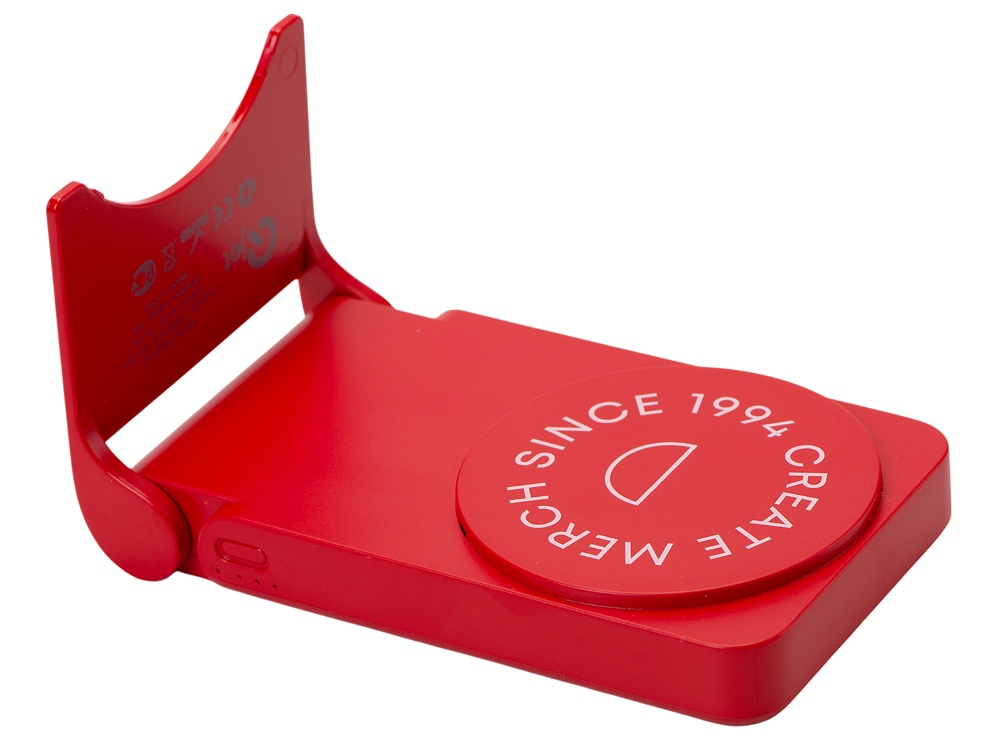 Внешний магнитный аккумулятор MagnIQ, красный, 5000 mAh (тампопечать)-1