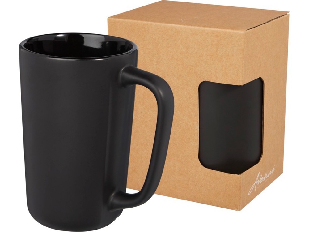 Керамическая кружка Perk объемом 480 мл, черный-0
