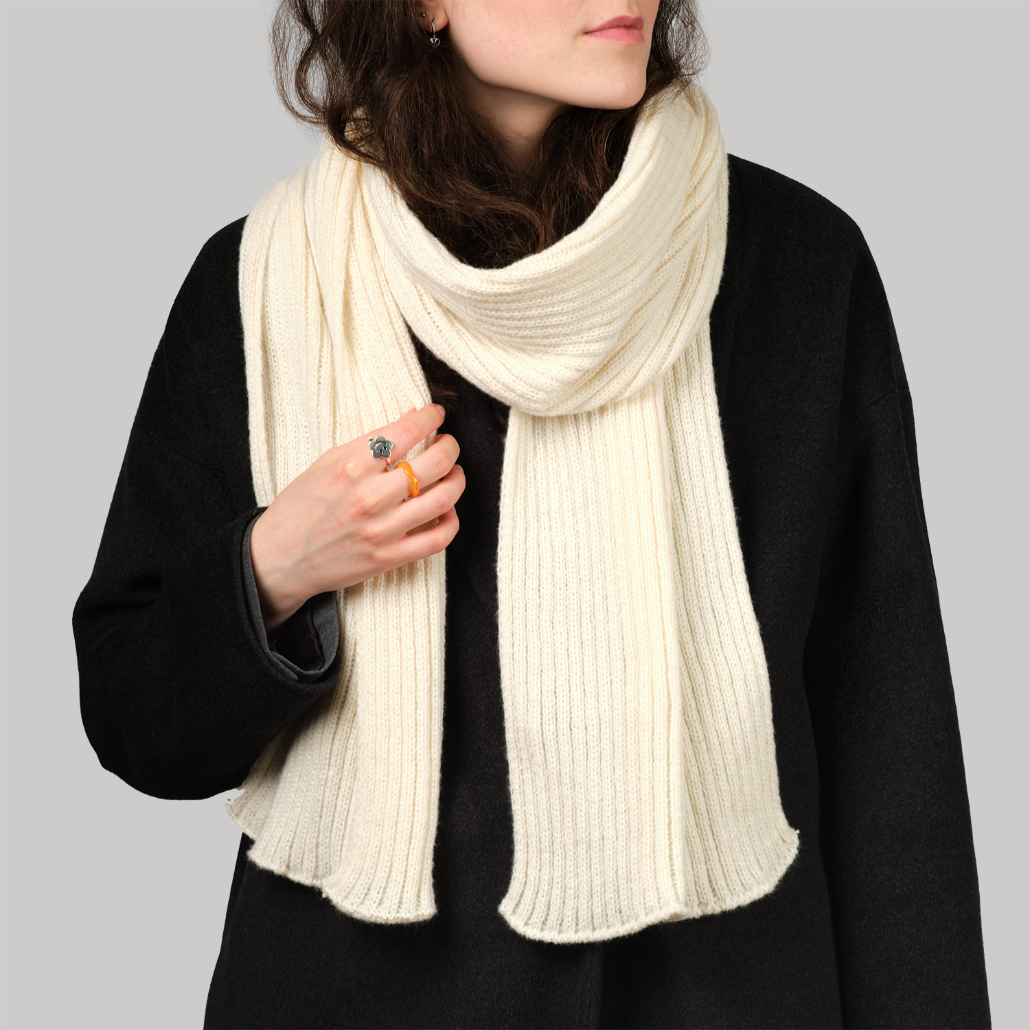 Шарф Форгес (Forges) вязаный, бежевый-3