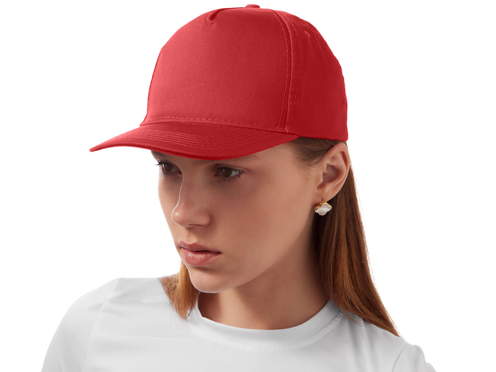Бейсболка Mix 5-ти панельная 180 гр, красный-2