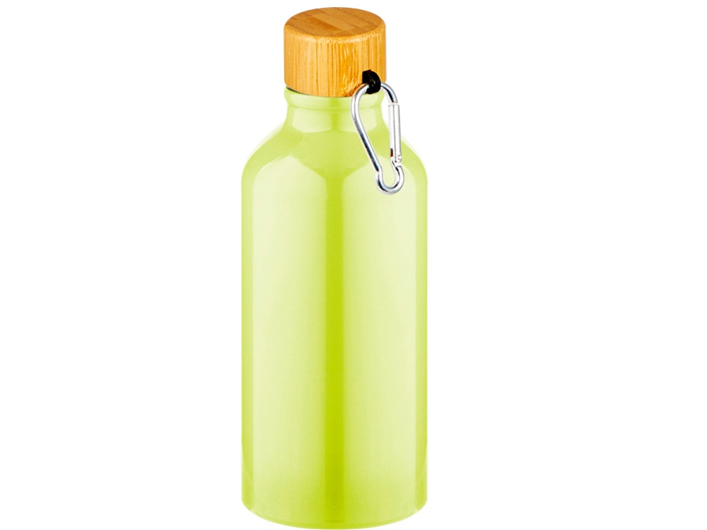 Бутылка Hip S Bamboo с карабином 400мл, неоновый желтый-1
