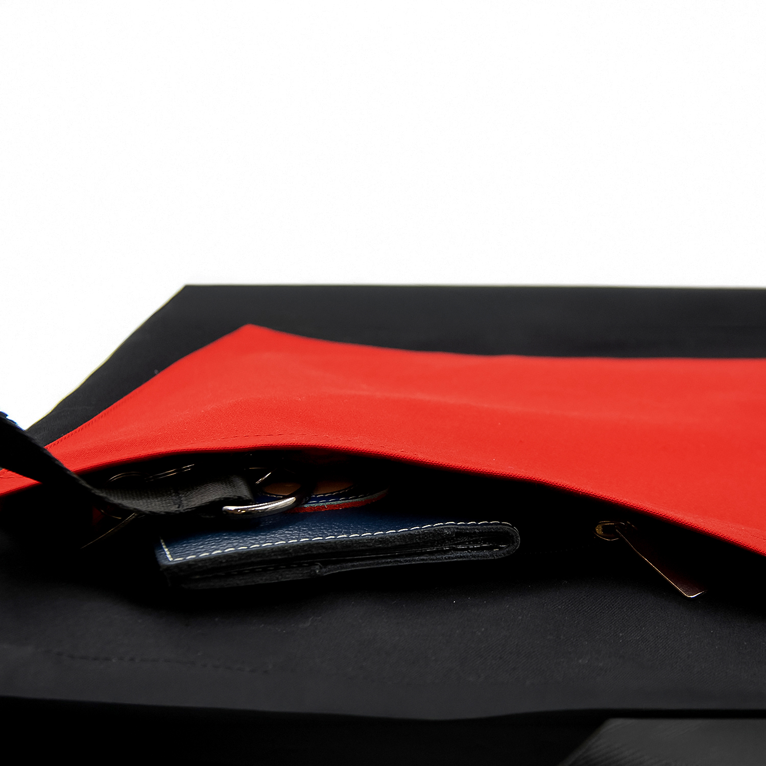 Шоппер Superbag Big Pocket, с карманом на молнии (черный с красным)-4
