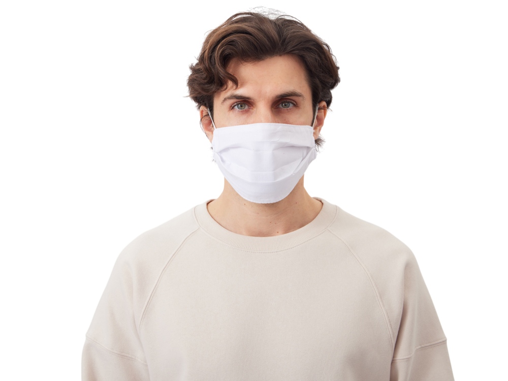 Маска для лица многоразовая для сублимации, размер M-L, белый-1