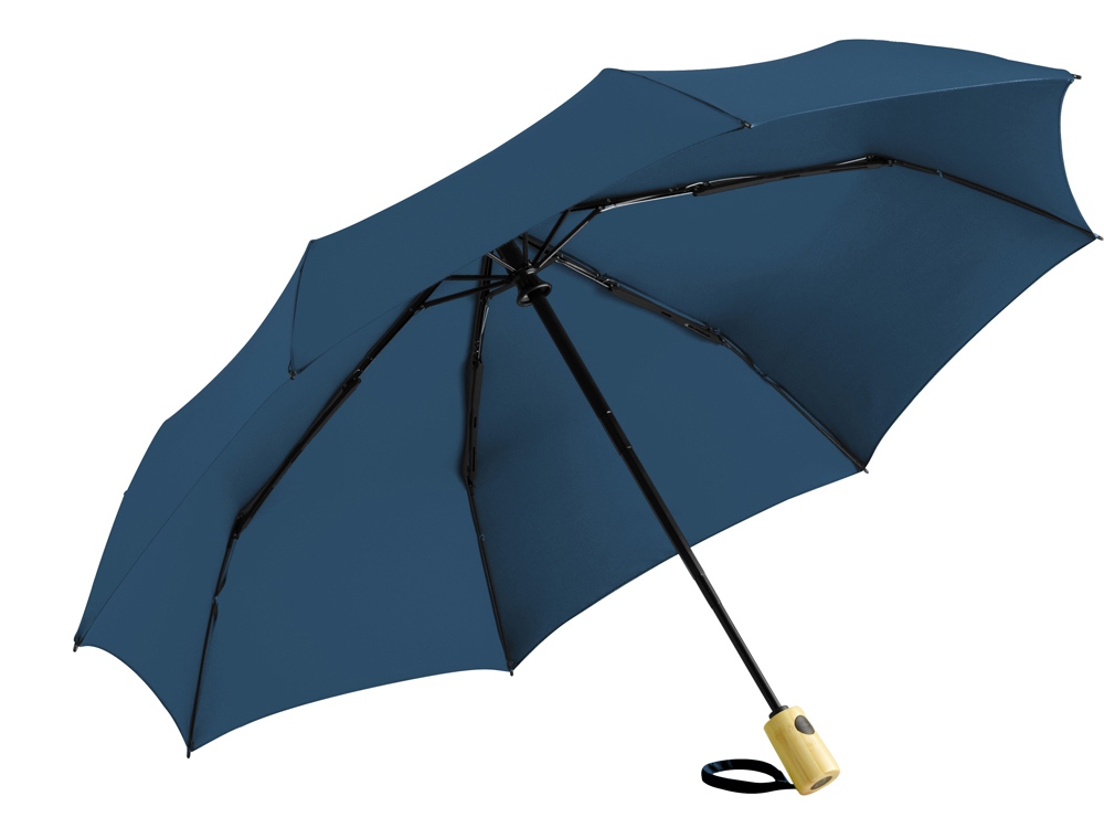 Зонт складной 5429 ÖkoBrella из бамбука, полуавтомат, серый-1