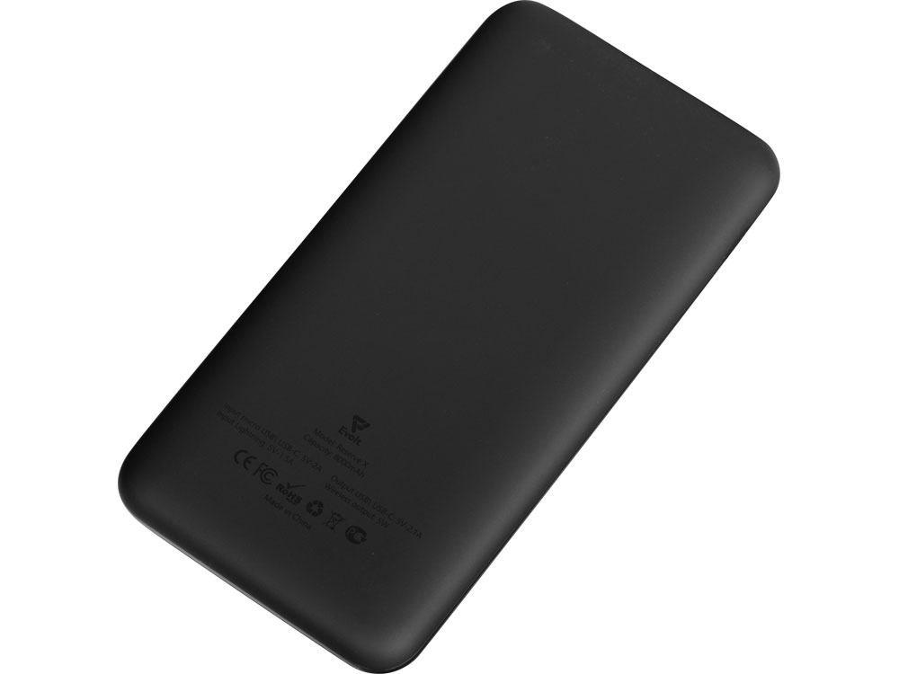 Внешний беспроводной аккумулятор с подсветкой лого Reserve X v.2, 8000 mAh, ярко-черный-3
