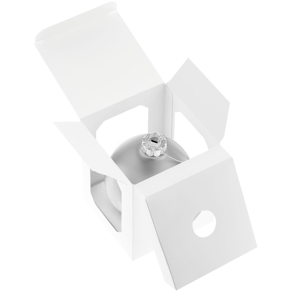 Елочный шар Finery Matt, 10 см, матовый серебристый-2