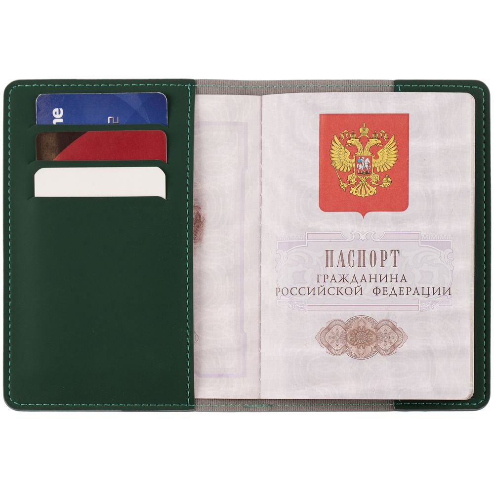 Обложка для паспорта Shall Simple, зеленый-2