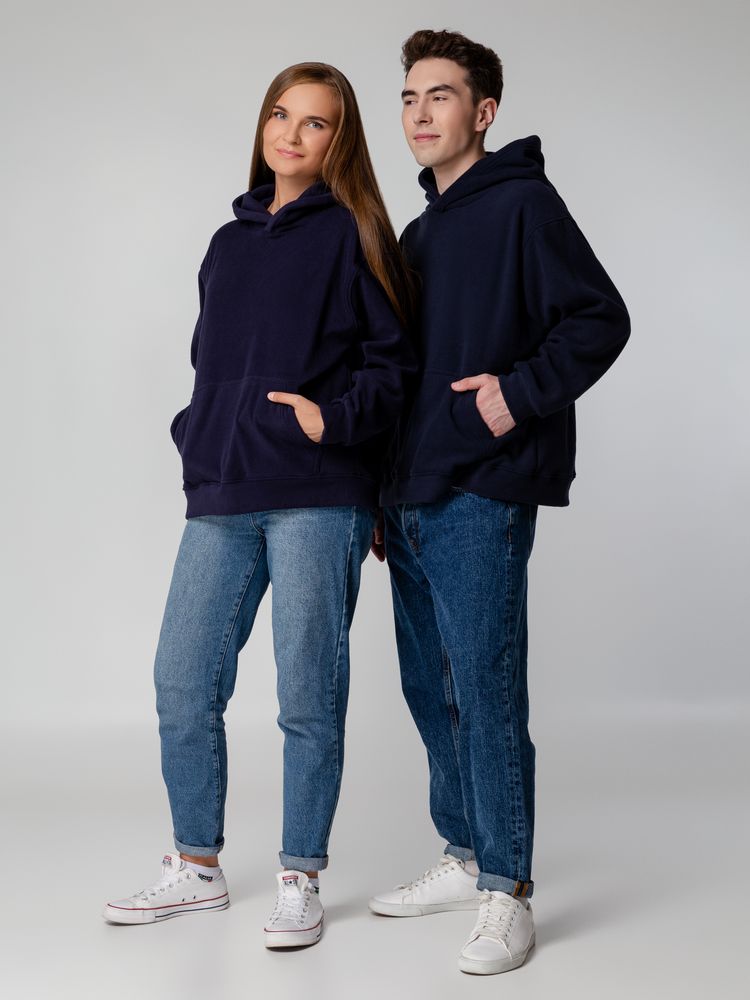 Худи флисовое унисекс Manakin, темно-синее-4