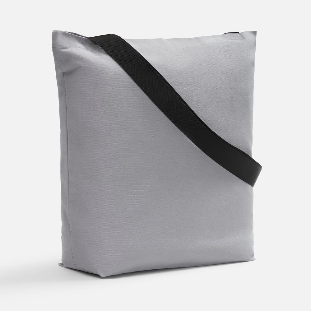 Шопер B5, серый с широкими черными ручками-0