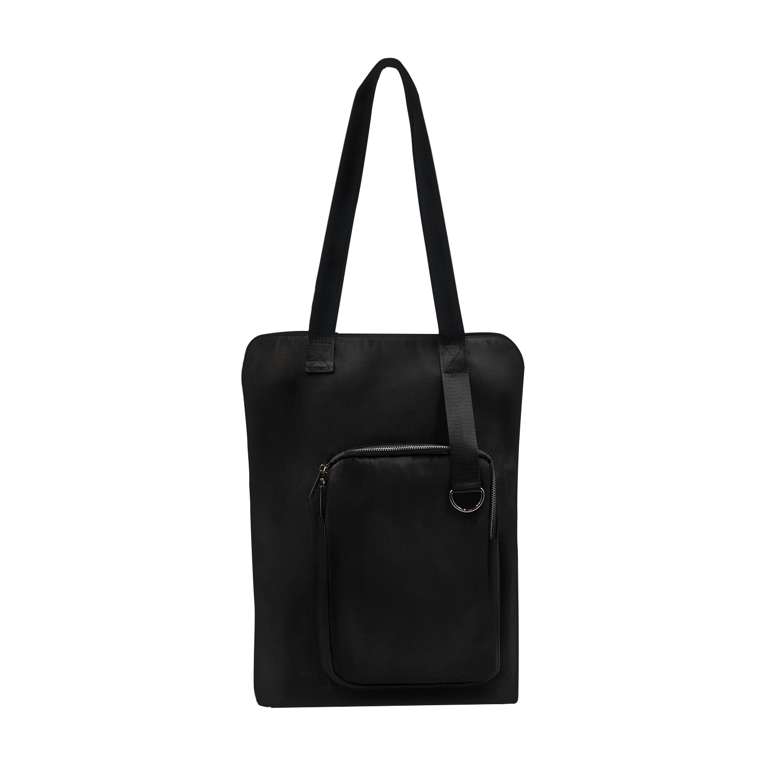 Шоппер Superbag Pocket, с внутренним креплением (карабин) и чехлом для мелочей (черный)-1