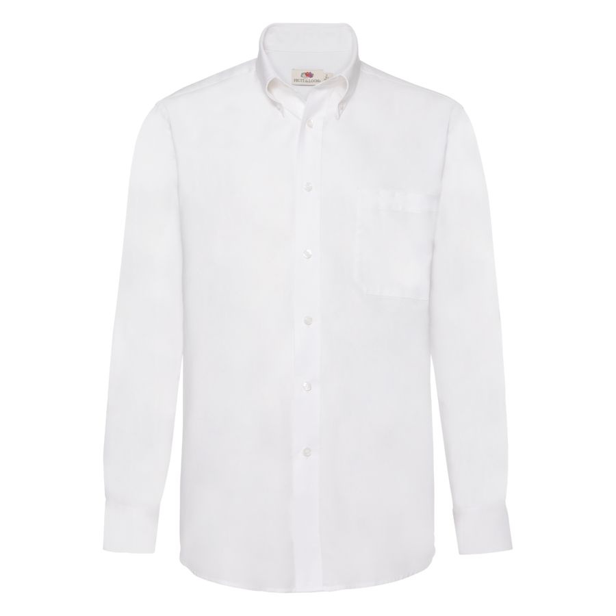 Рубашка мужская LONG SLEEVE OXFORD SHIRT 130, белый-0