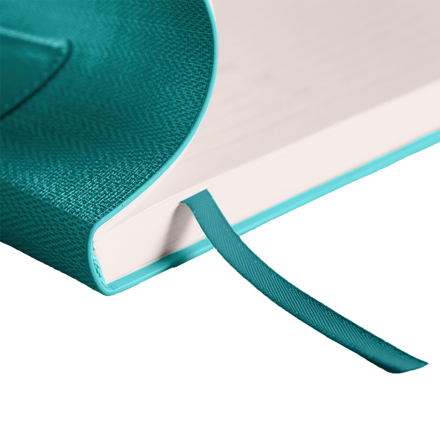 Ежедневник недатированный Scotty, А5-,  бирюзовый, кремовый блок, без обреза, бирюзовый-5