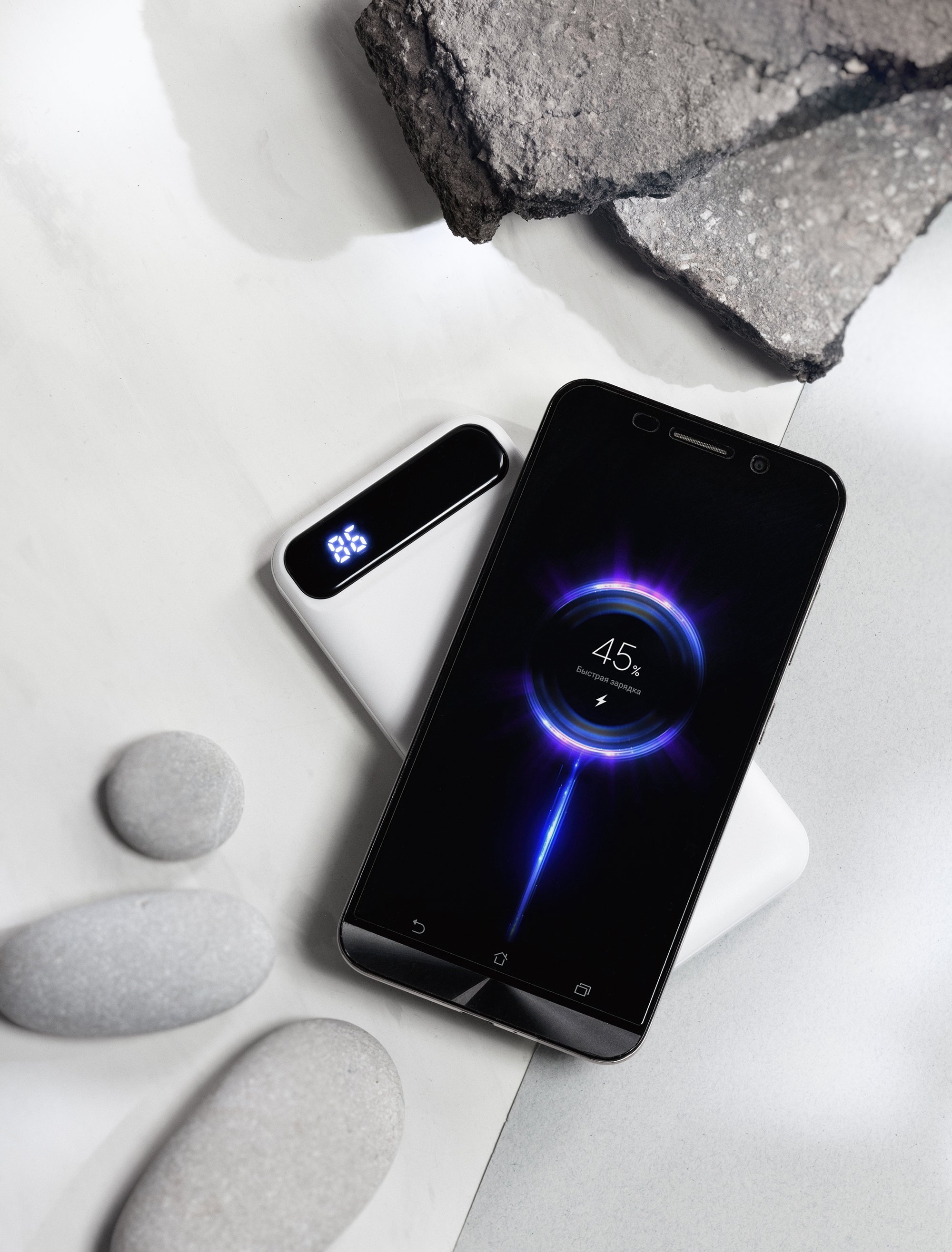 Беспроводное зарядное устройство "Quantum", 10000 mAh с цифровым индикатором заряда-2