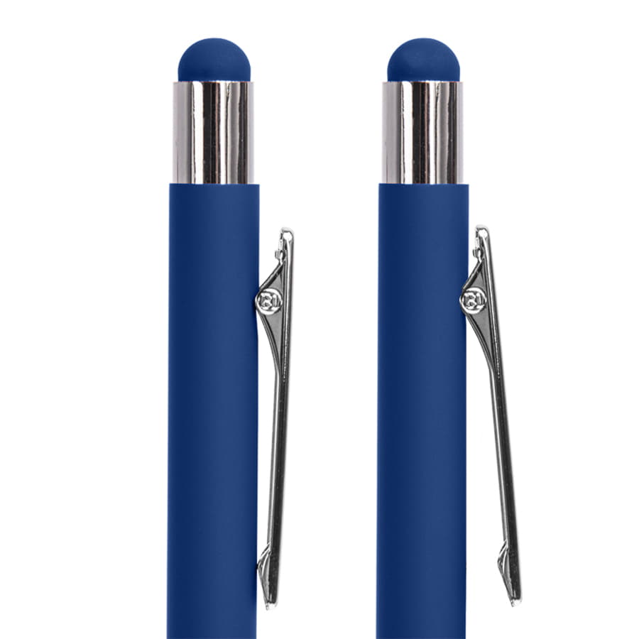 Ручка шариковая FACTOR TOUCH со стилусом, синий, серебристый-2