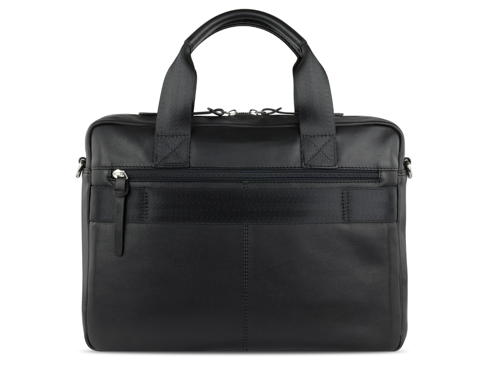 Портфель мужской BUGATTI Comet, чёрный, воловья кожа/полиэстер, 37х6х27 см-7