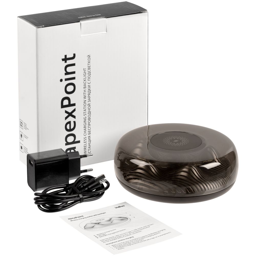 Станция беспроводной зарядки с подсветкой apexPoint ver.2, черная-5