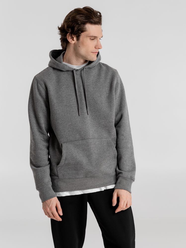 Толстовка с капюшоном унисекс King, темно-серый меланж-4