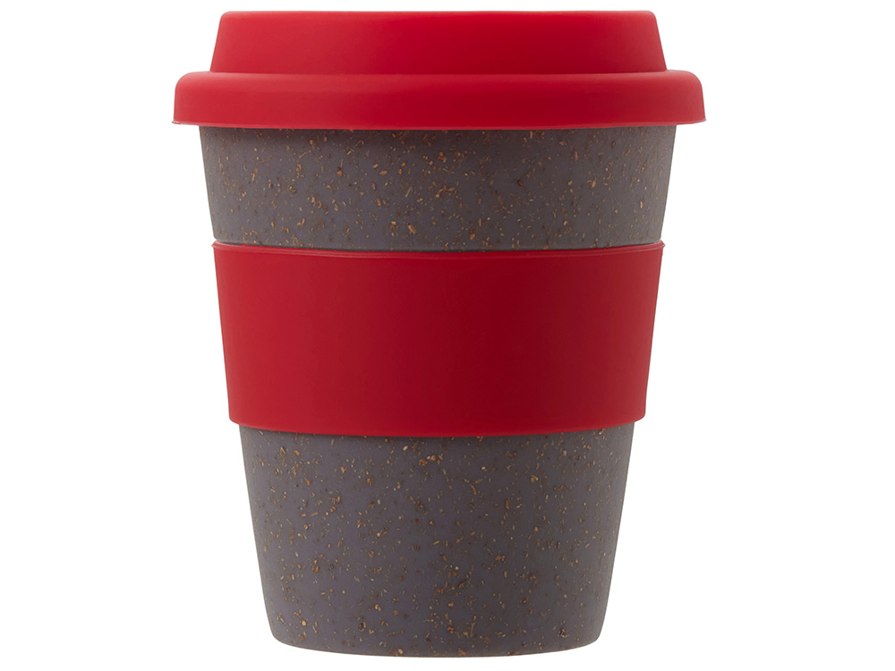 Стакан с силиконовой крышкой Cafe, красный-4