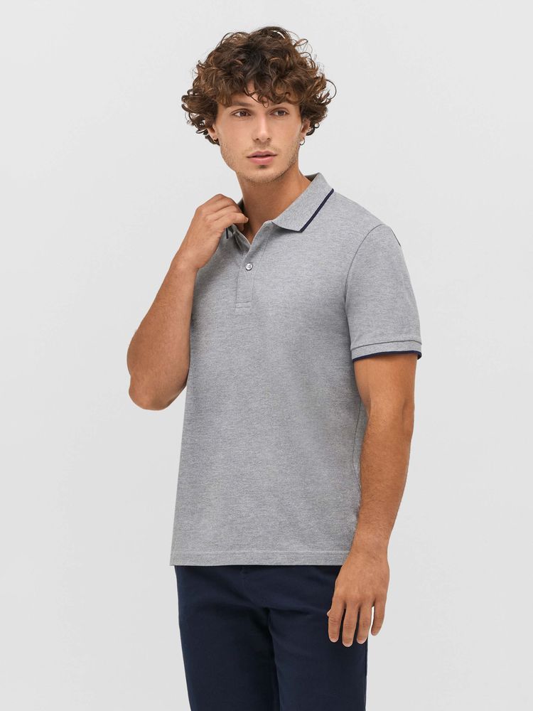 Рубашка поло унисекс Palermo, ярко-синяя с белым-2