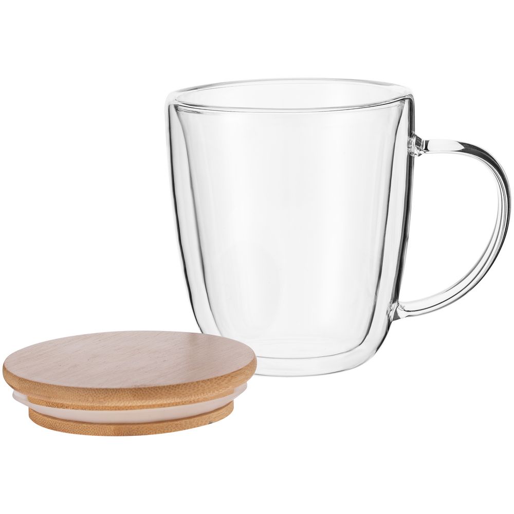 Кружка с двойными стенками Kupla с бамбуковой крышкой-2