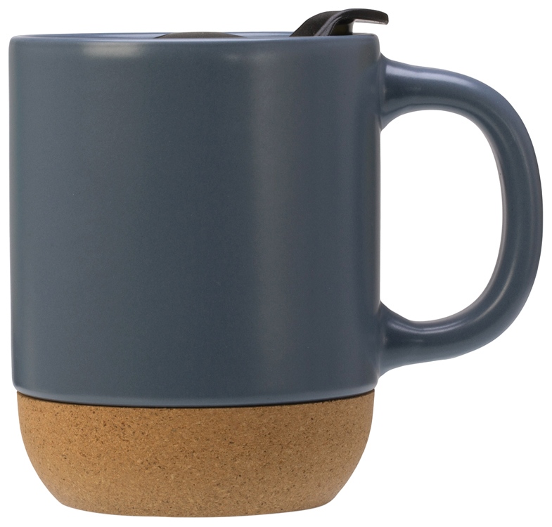 Кружка Denpasar с пробковым дном и крышкой, цветная с двух сторон, антрацит-4