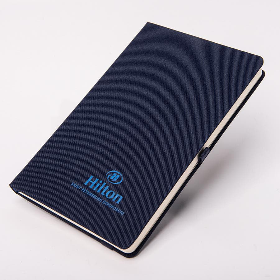 Бизнес-блокнот OXI, A5, темно-синий, твердая обложка, RPET, в линейку, темно-синий-7