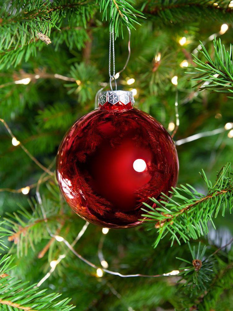 Елочный шар Finery Gloss, 8 см, глянцевый красный-2