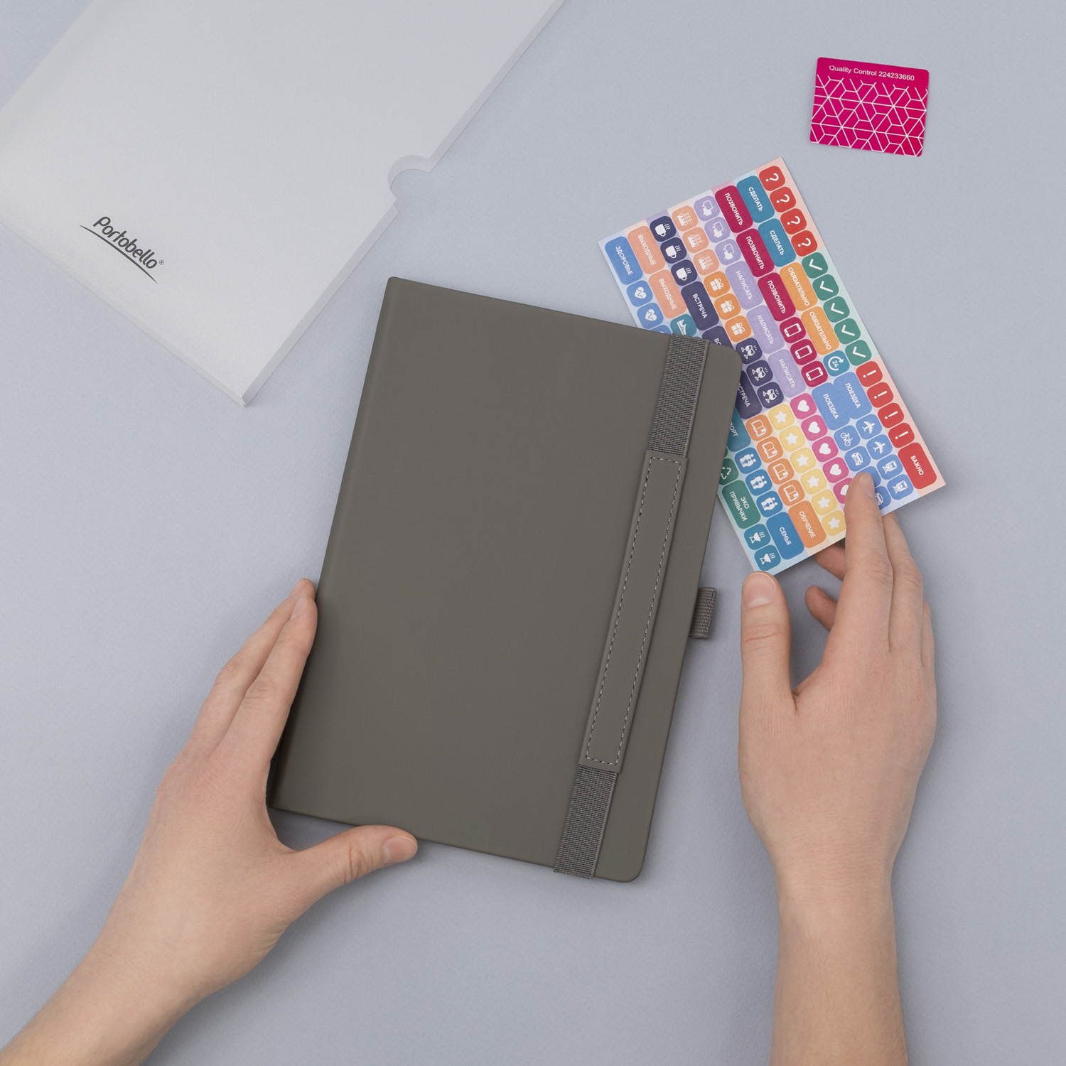 Ежедневник Альфа (Alpha) недатированный, серый/бирюзовый-13