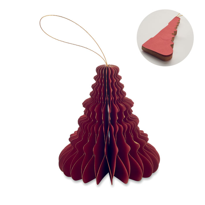 Christmas paper tree hanger, красный-0
