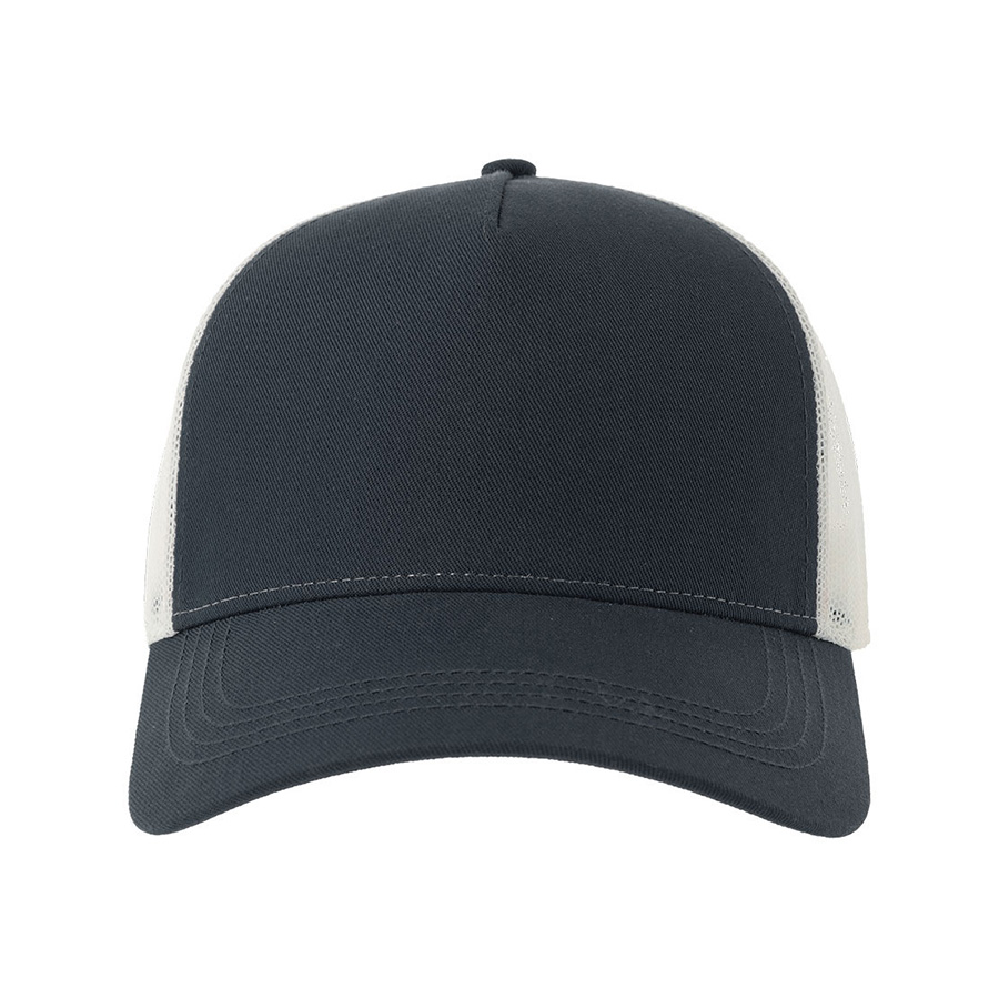 Бейсболка RAPPER COTTON-S, 5 клиньев, пластиковая застёжка, темно-синий, белый-2