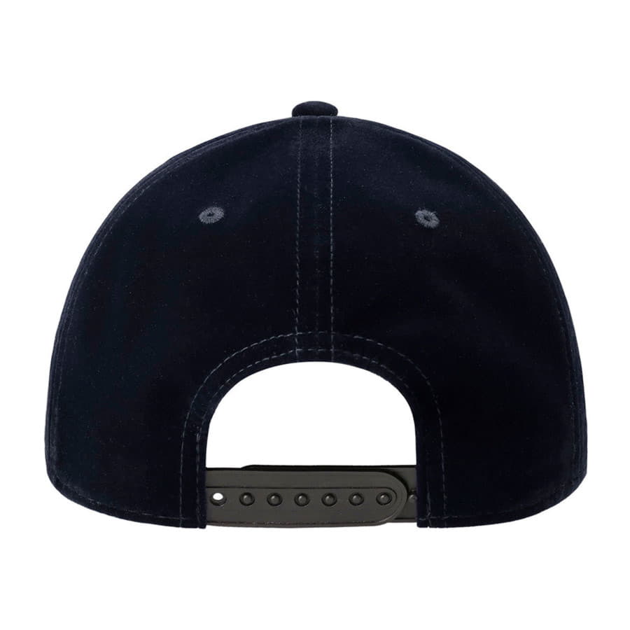 Бейсболка бархатная G.O.A.T. 6 клиньев, пластиковая застежка, темно-синий-5