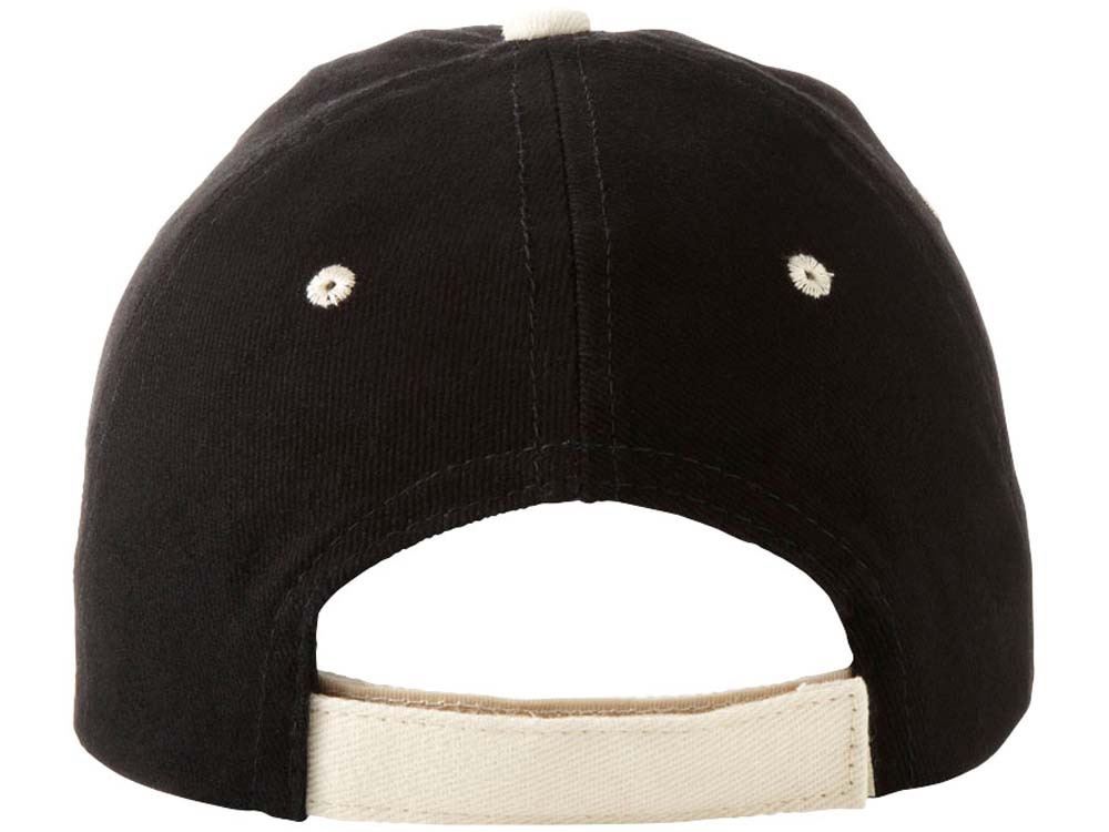 Бейсболка New Castle 6-ти панельная, черный/натуральный-4