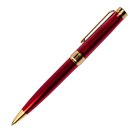 Ручка шариковая глянцевая Diplomat, Красный/золотой-1