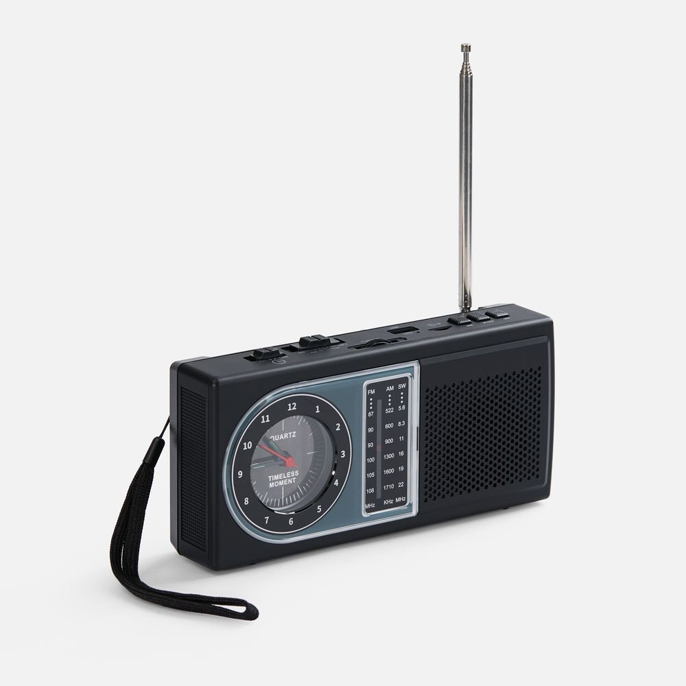 Bluetooth-колонка с радио Comradio, черная-2