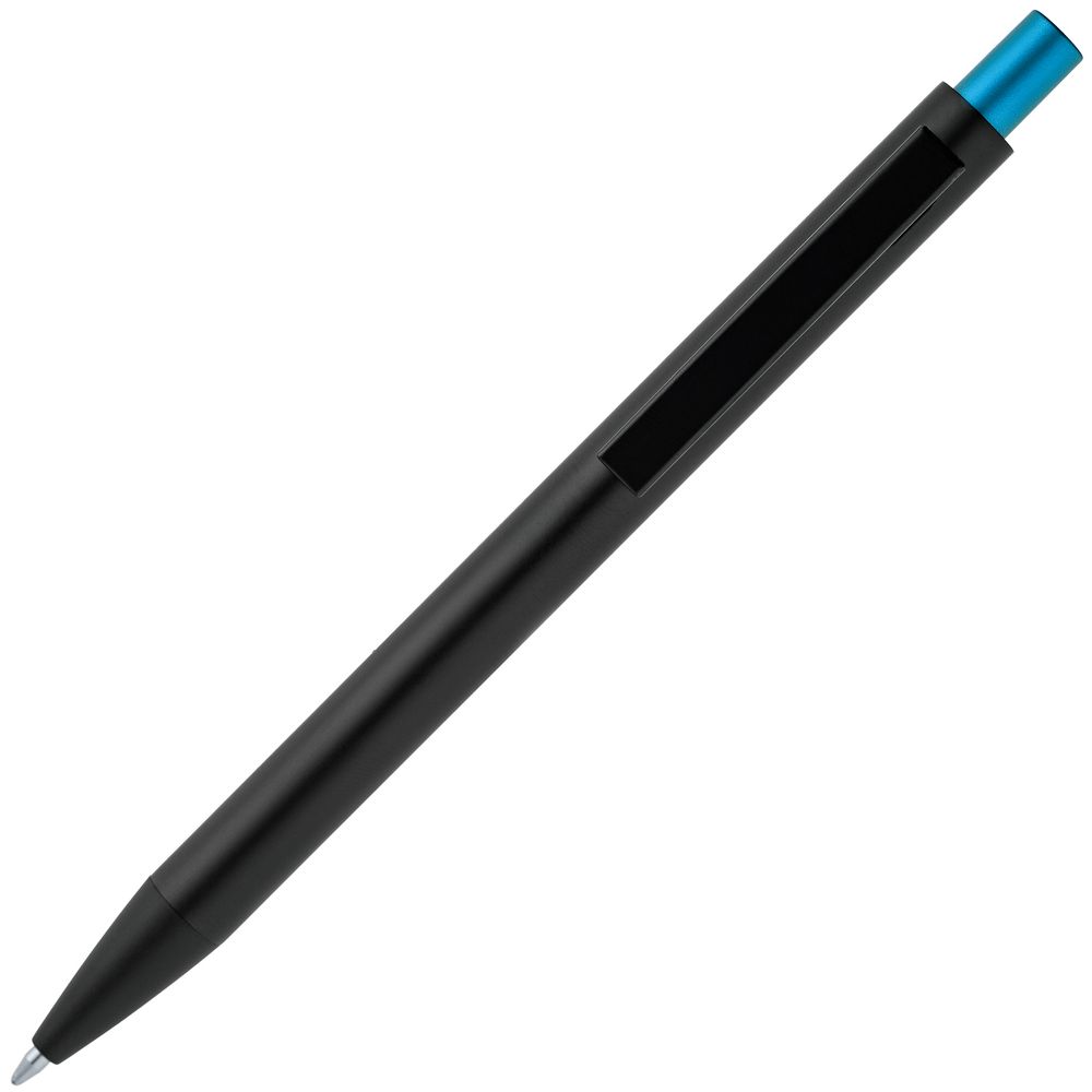 Ручка шариковая Chromatic, черная с голубым-1