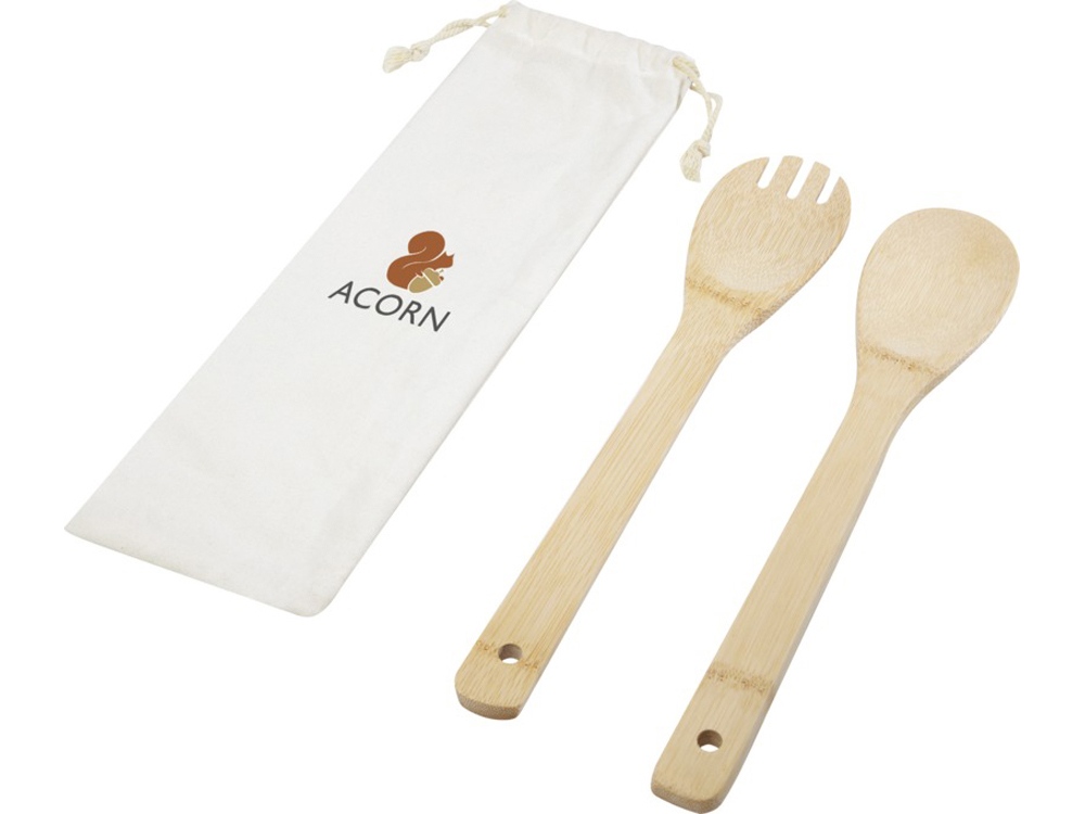 Endiv, комплект из бамбуковой ложки и вилки, natural-4